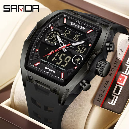 Reloj Sanda 6235 Doble Hora Original