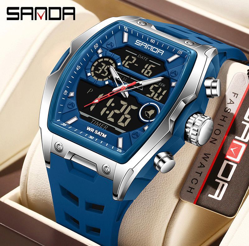 Reloj Sanda 6235 Doble Hora Original