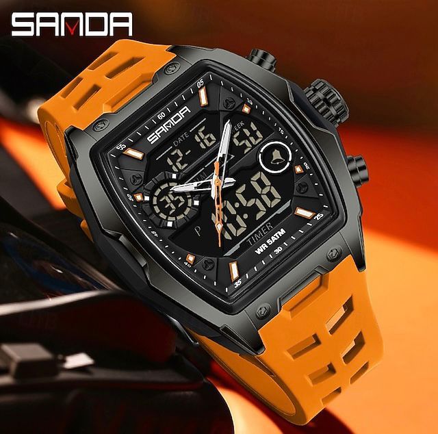 Reloj Sanda 6235 Doble Hora Original