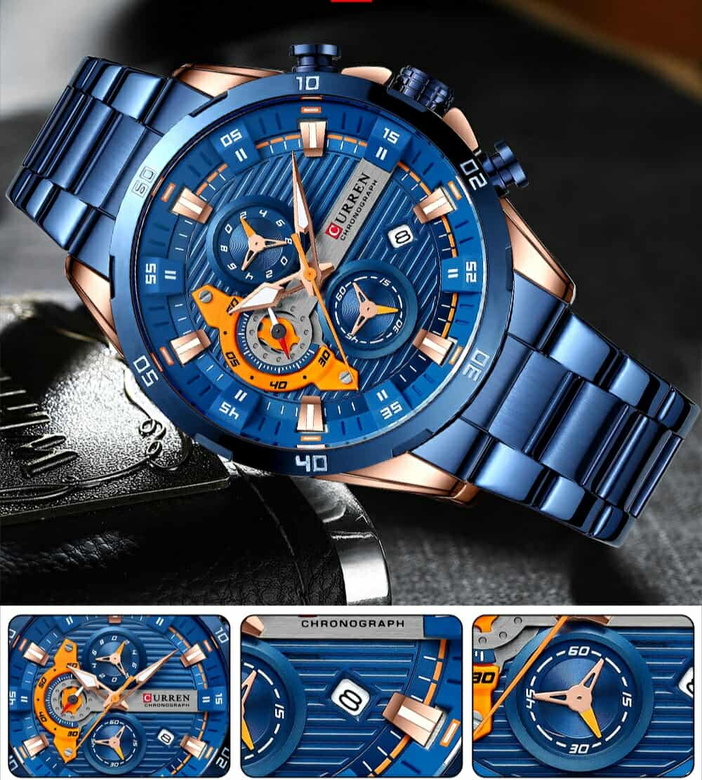 RELOJ CURREN 8402 AZUL ORIGINAL