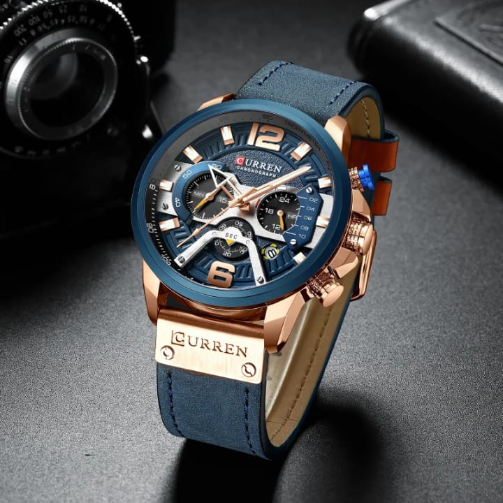 RELOJ CURREN 8329 AZUL - EN CUERO ORIGINAL