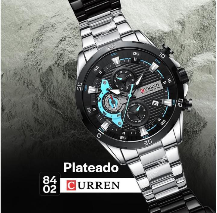 RELOJ CURREN 8402 PLATEADO ORIGINAL